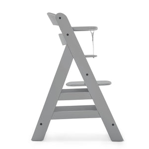 hauck Alpha+ Wooden High Chair with Tray and Safety Bar, Grey