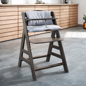 hauck Alpha+ Wooden High Chair with Tray and Safety Bar, Grey