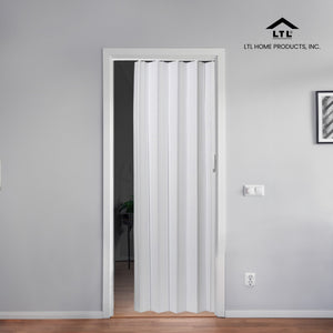 LTL Home Products Via 36" x 80" Vinyl PVC Hinged Single Folding Door, White