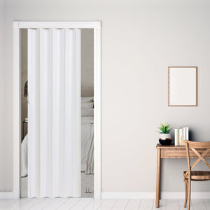 LTL Home Products Via 36" x 80" Vinyl Hinged Single Folding Door, White Mist