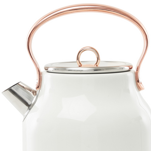 Haden Heritage 1.7 Liter Stainless Steel Electric Water Kettle, Ivory & Copper - TRAPSKI