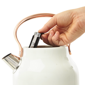 Haden Heritage 1.7 Liter Stainless Steel Electric Water Kettle, Ivory & Copper - TRAPSKI