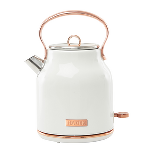 Haden Heritage 1.7 Liter Stainless Steel Electric Water Kettle, Ivory & Copper - TRAPSKI