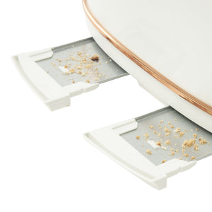 Haden Heritage 4 Slice Wide Slot Stainless Steel Toaster, Ivory & Copper