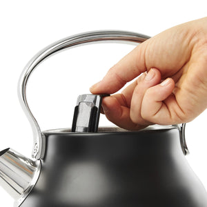 Haden Heritage 1.7 Liter Stainless Steel Electric Water Kettle, Black & Chrome