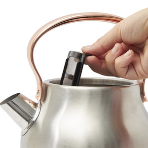 Haden Heritage 1.7 Liter Stainless Steel Electric Water Kettle, Steel & Copper