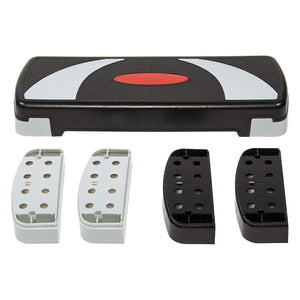 BalanceFrom Fitness Adjustable Workout Aerobic Step Platform Trainer, Gray/Black