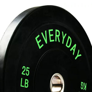 BalanceFrom Everyday Essentials Set of 2 Olympic Bumper Weight Plates, Rubber Weights with Stainless-Steel Hubs, Fits 2-Inch Barbell Bars, Black