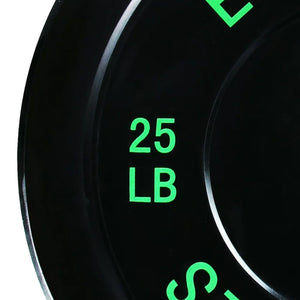 BalanceFrom Everyday Essentials Set of 2 Olympic Bumper Weight Plates, Rubber Weights with Stainless-Steel Hubs, Fits 2-Inch Barbell Bars, Black