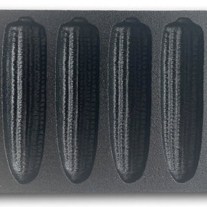 Bayou Classic 12 x 5 Inch Heavy Duty Cast Iron Cornbread Pan with 7 Molds, Black