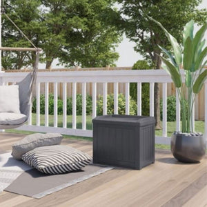 Suncast 22 Gallon Outdoor Patio Small Deck Box with Storage Seat, Cyberspace - TRAPSKI