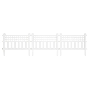Suncast Grand View 14.5 x 24 Inch Yard Garden Border Fence Panel, White (4 Pack)