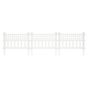 Suncast Grand View 14.5 x 24 Inch Yard Garden Border Fence Panel, White (4 Pack)