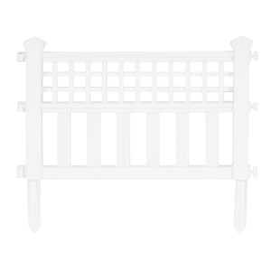 Suncast Grand View 14.5 x 24 Inch Yard Garden Border Fence Panel, White (4 Pack)