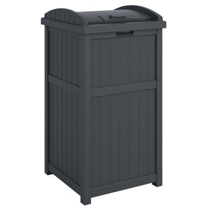 Suncast 22 Gallon Outdoor Small Deck Box & 30 Gallon Trash Waste Bin, Cyberspace - TRAPSKI