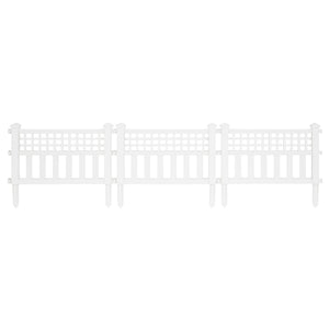 Suncast Grand View 14.5 x 24 Inch Yard Garden Border Fence Panel, White (2 Pack) - TRAPSKI
