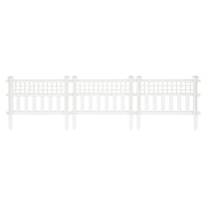 Suncast Grand View 14.5 x 24 Inch Yard Garden Border Fence Panel, White (2 Pack) - TRAPSKI