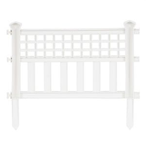 Suncast Grand View 14.5 x 24 Inch Yard Garden Border Fence Panel, White (2 Pack) - TRAPSKI