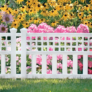 Suncast Grand View 14.5 x 24 Inch Yard Garden Border Fence Panel, White (2 Pack) - TRAPSKI