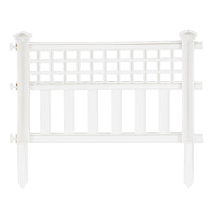 Suncast Grand View 14.5 x 24 Inch Garden Border Fence Panel, White (12 Pack)