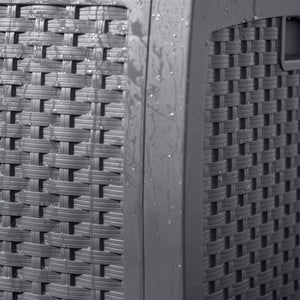 Suncast 73 Gallon Wicker Outdoor Patio Storage Deck Box, Cyberspace (2 Pack)