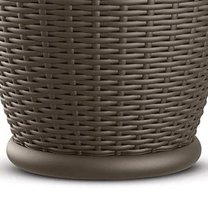 Suncast Willow 18" Diameter Decorative Wicker Patio Planter Pot, Java (4 Pack)