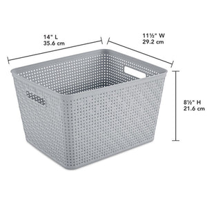 Sterilite 14"Lx8"H Woven Rectangular Tall Basket for Home Organization (6 Pack)