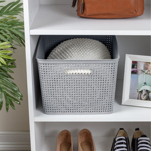 Sterilite 14"Lx8"H Woven Rectangular Tall Basket for Home Organization (6 Pack)