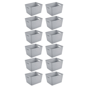 Sterilite 14"Lx8"H Woven Rectangular Tall Basket for Home Organization (12 Pack)
