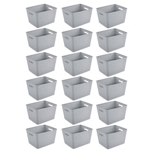 Sterilite 14"Lx8"H Woven Rectangular Tall Basket for Home Organization (18 Pack)