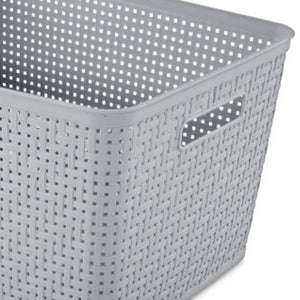 Sterilite 14"Lx8"H Woven Rectangular Tall Basket for Home Organization (24 Pack)