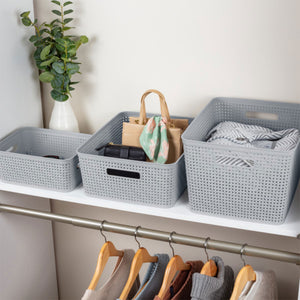 Sterilite 14'' x 11.5'' x 5'' Woven Rectangular Short Basket Organizer (6 Pack)