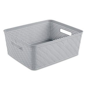 Sterilite 14'' x 11.5'' x 5'' Woven Rectangular Short Basket Organizer (24 Pack)