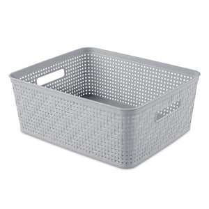 Sterilite 14'' x 11.5'' x 5'' Woven Rectangular Short Basket Organizer (18 Pack)
