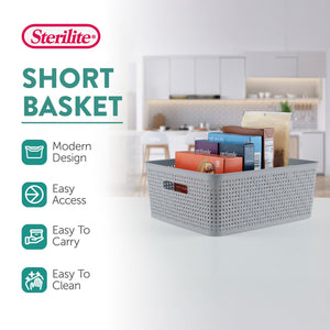 Sterilite 14'' x 11.5'' x 5'' Woven Rectangular Short Basket Organizer (12 Pack)