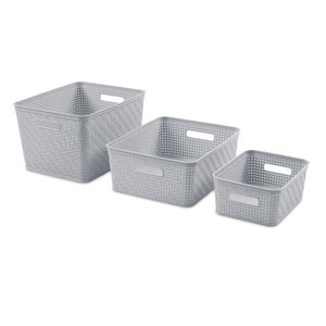 Sterilite 10x8x4.25 Inch Rectangular Short Basket for Home Organization (8 Pack)
