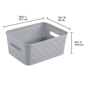 Sterilite 10x8x4.25 In Rectangular Short Basket for Home Organization (16 Pack)