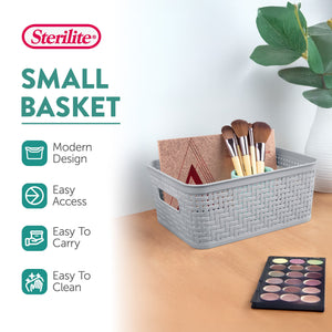 Sterilite 10x8x4.25 Inch Rectangular Short Basket for Home Organization (8 Pack)