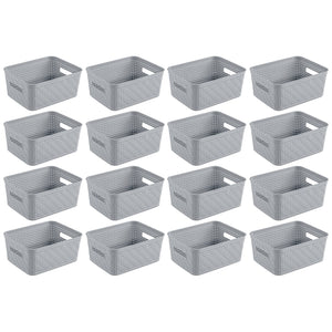 Sterilite 10x8x4.25 In Rectangular Short Basket for Home Organization (16 Pack)