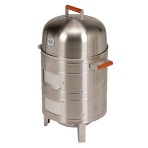 Americana Grills 351 Square Inch Stainless Steel Charcoal BBQ Meat Water Smoker - TRAPSKI