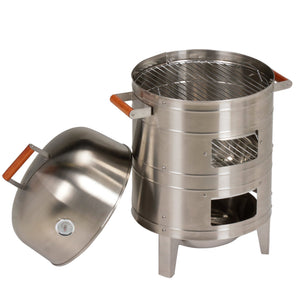 Americana Grills 351 Square Inch Stainless Steel Charcoal BBQ Meat Water Smoker - TRAPSKI