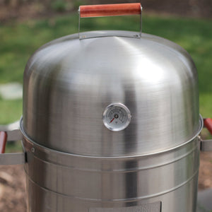 Americana Grills 351 Square Inch Stainless Steel Charcoal BBQ Meat Water Smoker - TRAPSKI