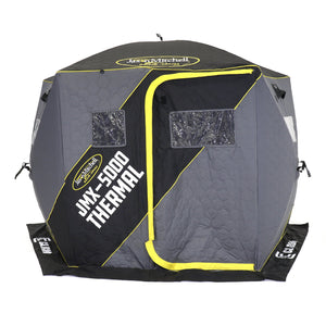 CLAM Jason Mitchell X5000 Portable 9 Ft 6 Person Ice Fishing Thermal Hub Shelter