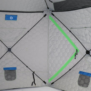 CLAM X-500 Portable 9 Ft 5 Person Ice Team Thermal Hub Shelter w/Dimmable Light