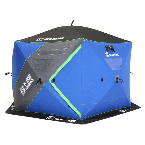 CLAM X-600 Portable 11.5' 6 Person Ice Team Thermal Hub Shelter w/Dimmable Light