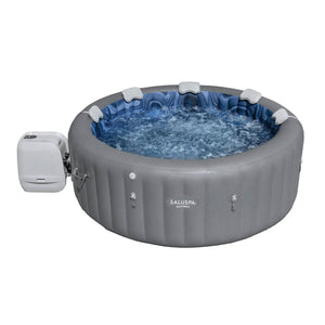 Bestway SaluSpa Sun Shade Canopy w/ Santorini SaluSpa Inflatable Outdoor Hot Tub - TRAPSKI