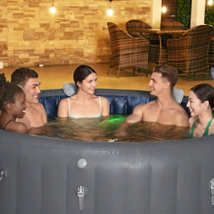 Bestway SaluSpa Sun Shade Canopy w/ Santorini SaluSpa Inflatable Outdoor Hot Tub - TRAPSKI