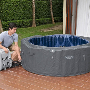 Bestway SaluSpa Sun Shade Canopy w/ Santorini SaluSpa Inflatable Outdoor Hot Tub - TRAPSKI