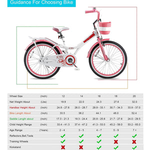 RoyalBaby Princess Girl Kid Outdoor Bicycle 20 Inch with Kickstand, Pink EL