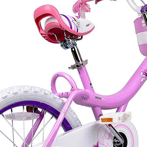 RoyalBaby Bunny 18" Kids Bike with Kickstand, Dual Brakes, Basket & Bell, Pink